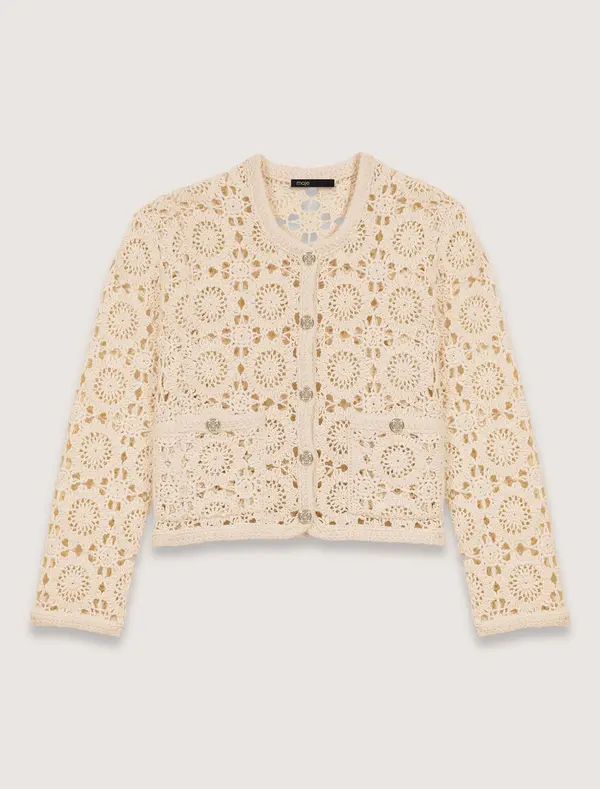 Crocheted Cropped Cardigan