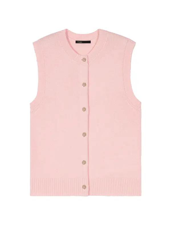 Sleeveless Wool Cardigan 