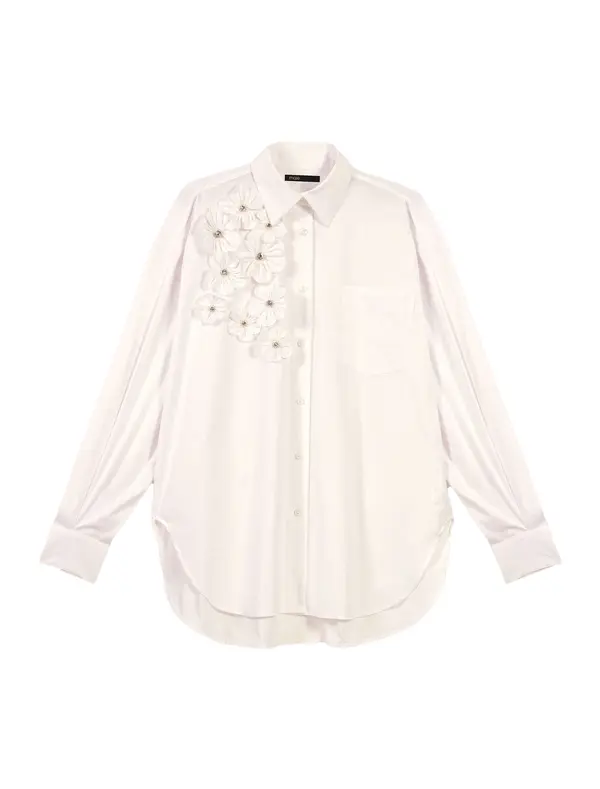 Floral-Appliqué Shirt