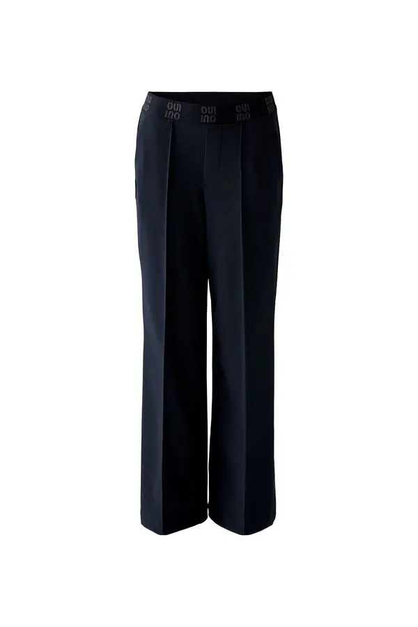  Branded Waistband Pleated Trousers