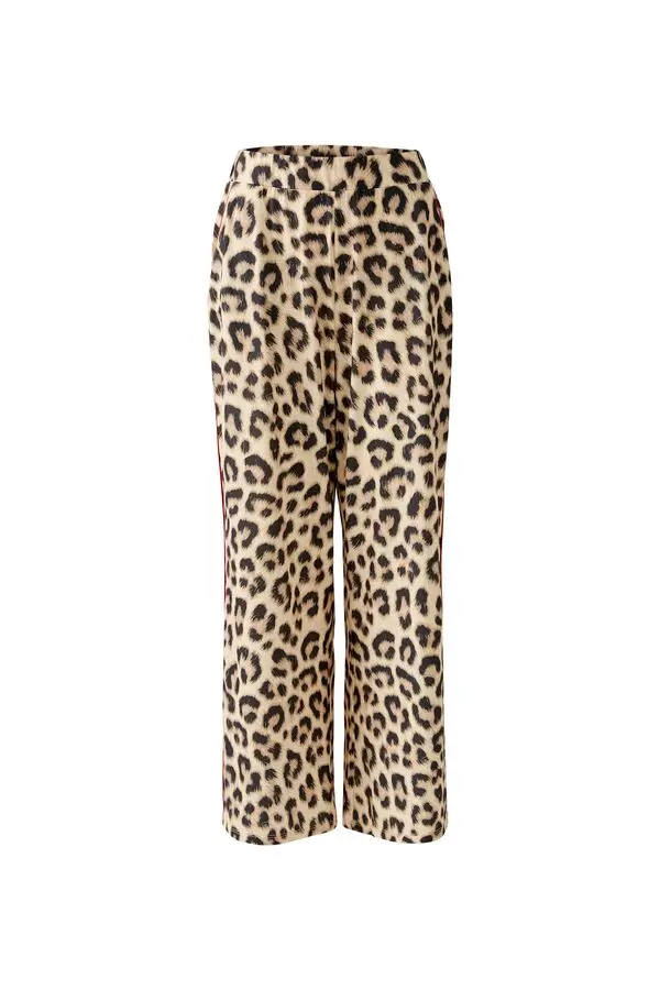 Leopard Print Wide Leg Trousers 