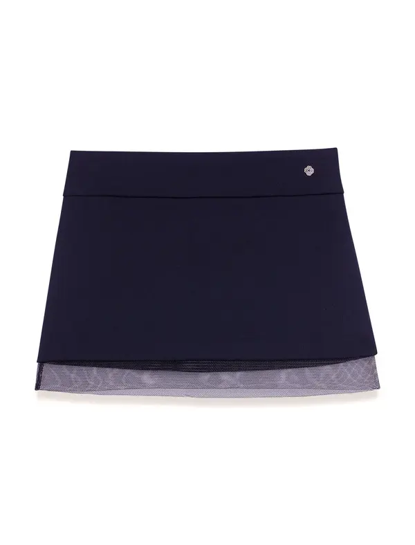 Wool-Blend And Tulle Skirt