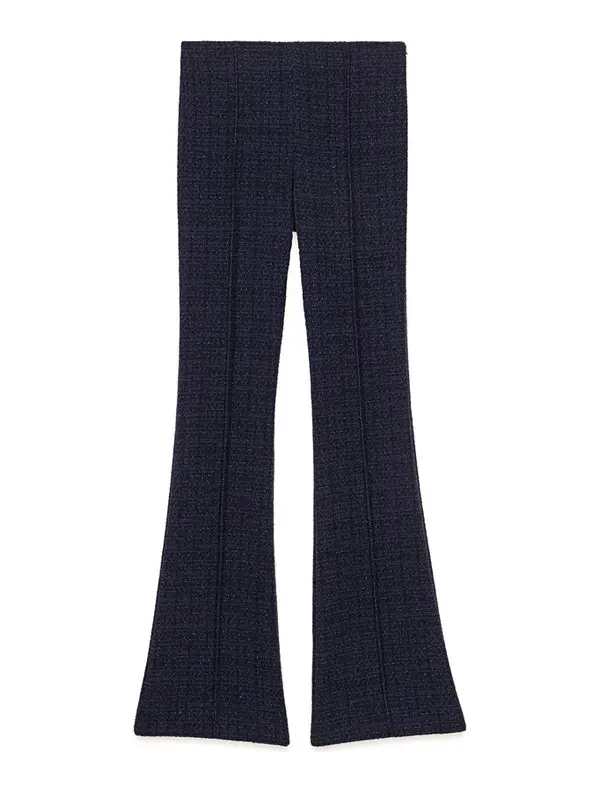 Straight-leg glitter tweed trousers