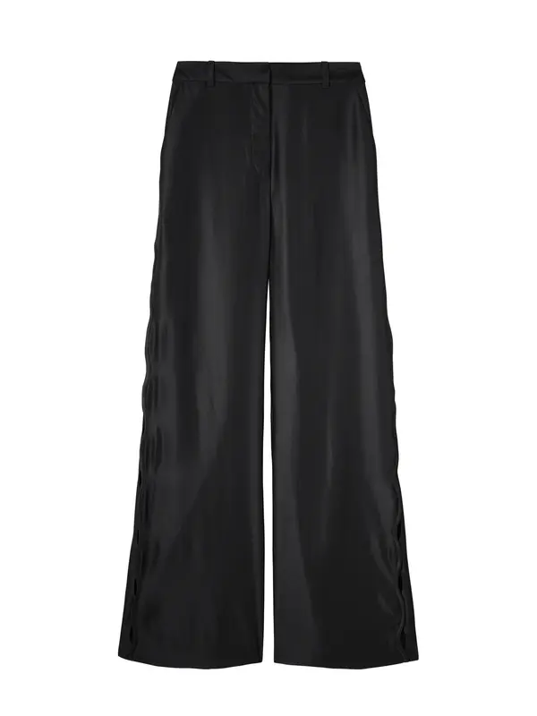 Wide Leg Satin Trousers