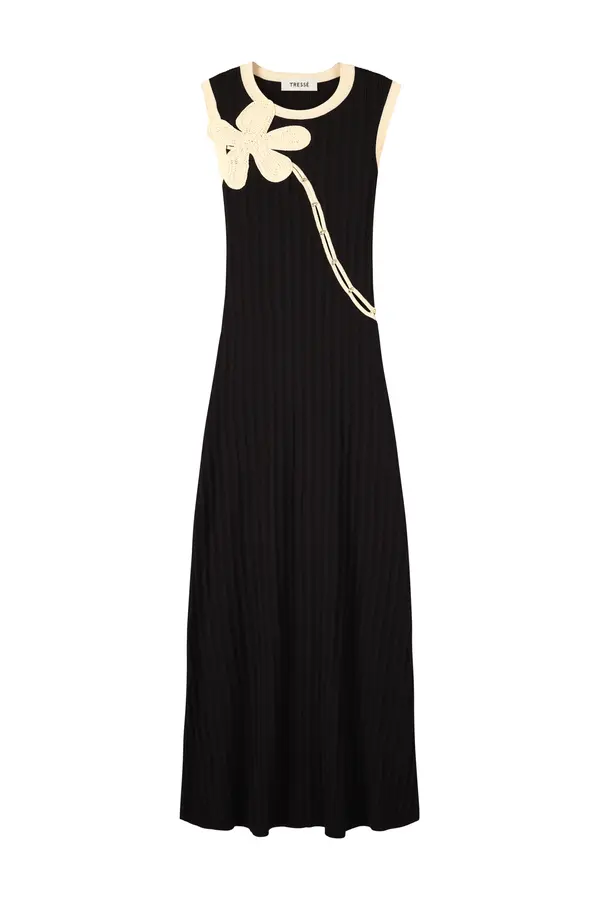 Two-tone Mesh Dress with Opening