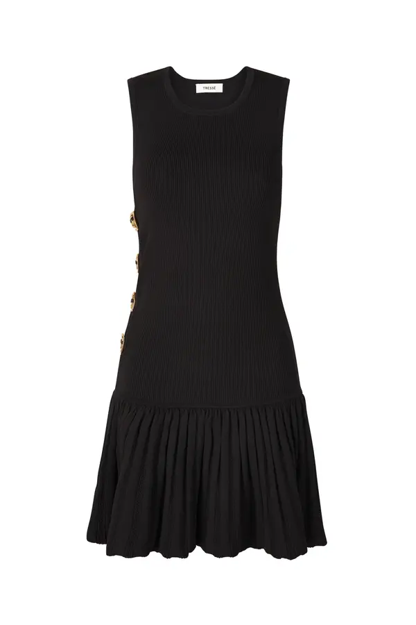 Short Pleated Mesh Dress