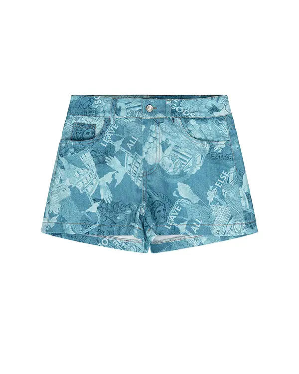 tie dye denim shorts