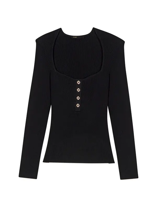 Low-neck Rib Knit Jumper