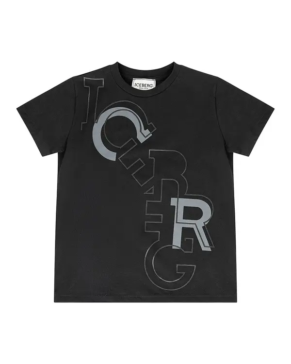 Crewneck T-shirt with Gradient Logo