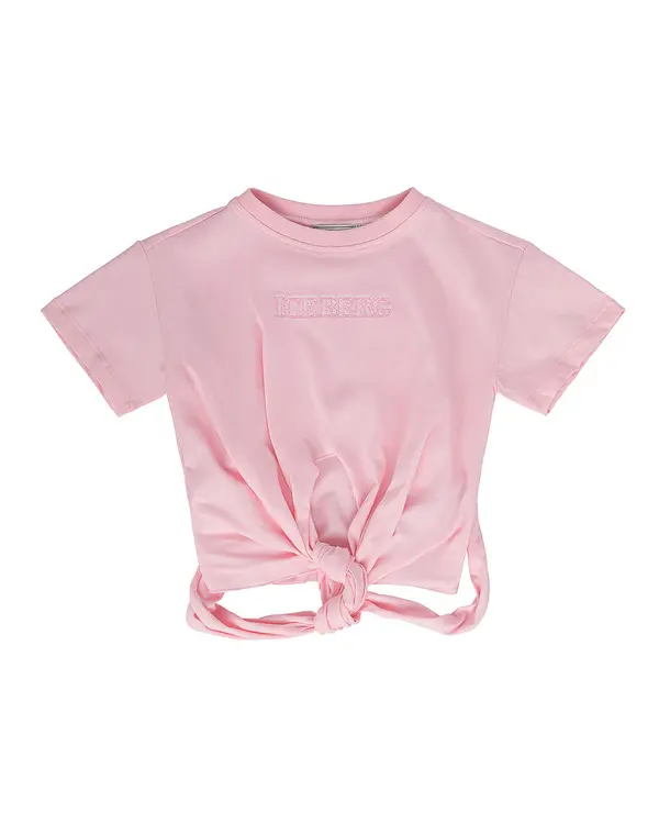 Tie-Front T-Shirt with Subtle Logo