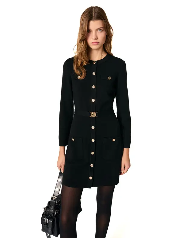 2-In-1 Knit Dress & Removable Cape 
