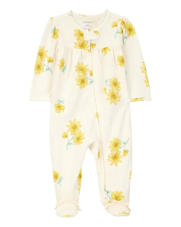 Floral 2-Way Zip Cottton Sleep & Play Pajamas