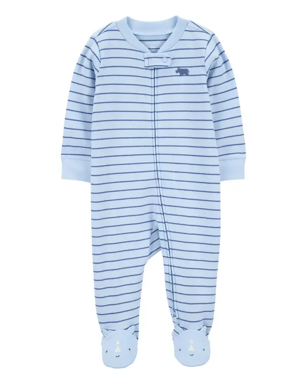 Striped Rhino 2-Way Zip Sleep & Play Pajamas