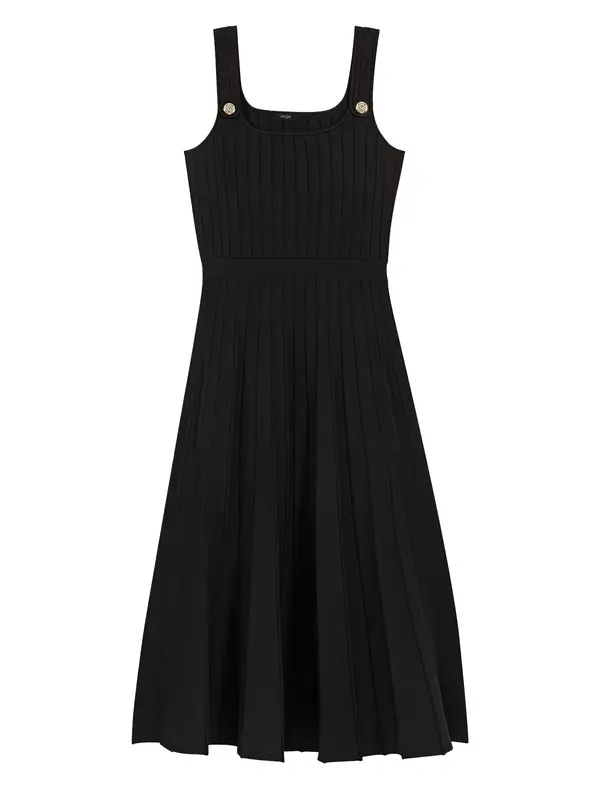 Midi Pleated Knit Dress