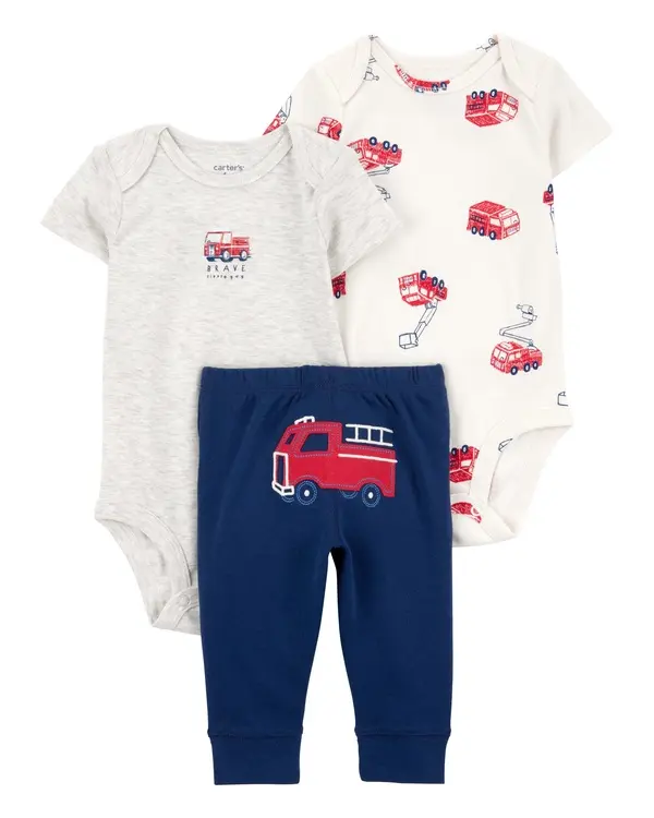 3-Piece Fire Truck Little Character Set