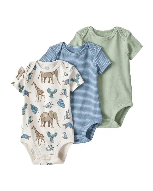 Little Planet Baby 3-Pack Organic Cotton Bodysuits