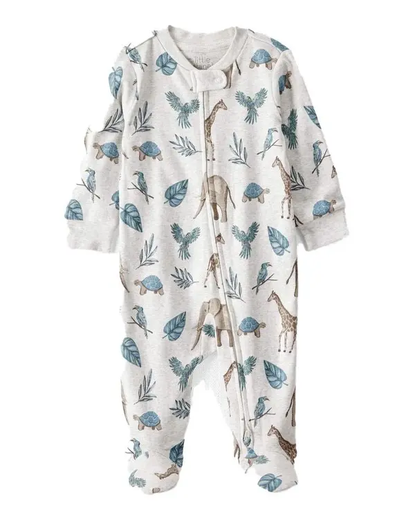 Little Planet Baby Organic Cotton Safari-Print Sleep & Play Pajamas