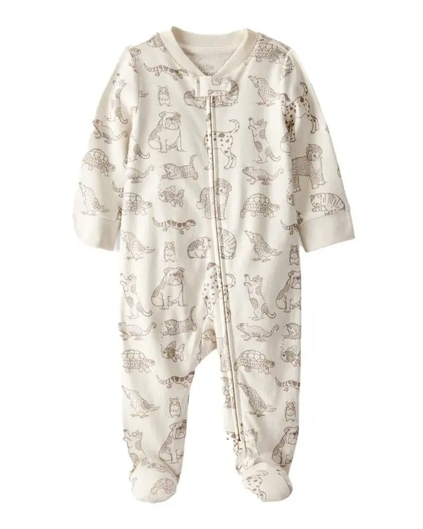 Little Planet Baby Organic Cotton Animal-Print Sleep & Play Pajamas
