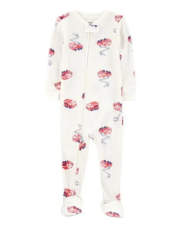 Carter's Baby1-Piece Fire Truck Thermal Footie Pajamas