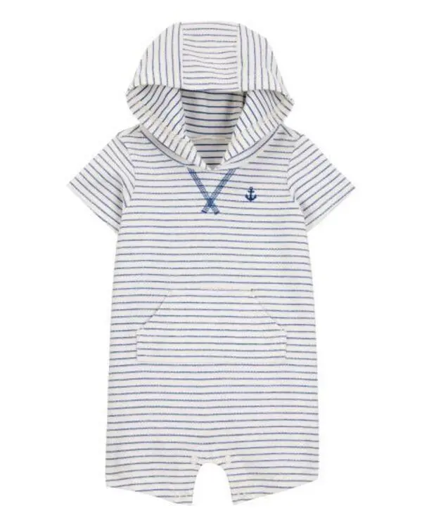 Striped Hooded Romper