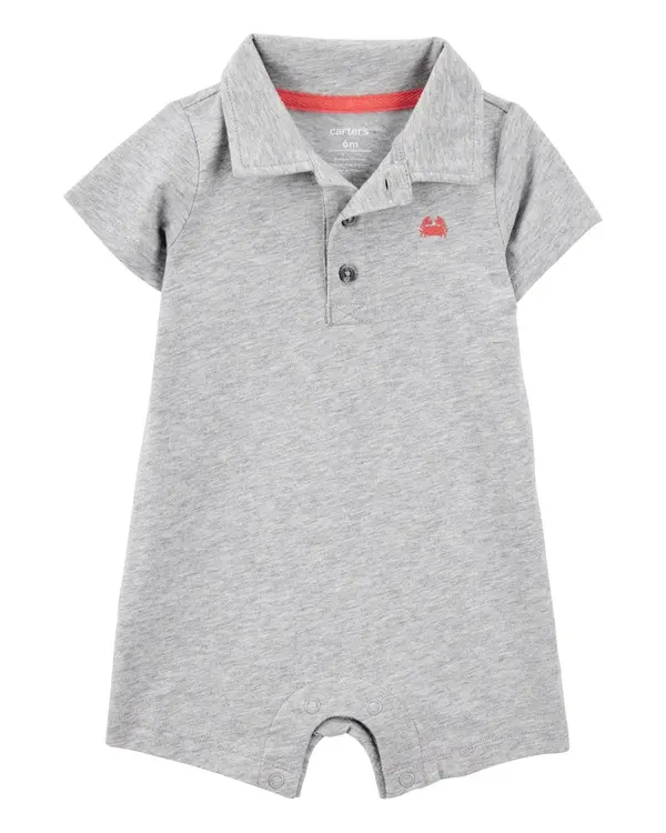 Polo Grey Cotton Romper