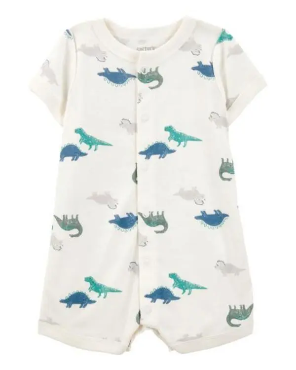 Dinosaur White Romper