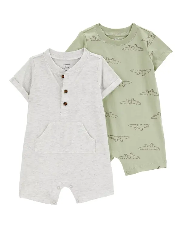 2-Pack Cotton Rompers