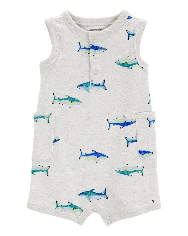 Fish Cotton Blend Romper