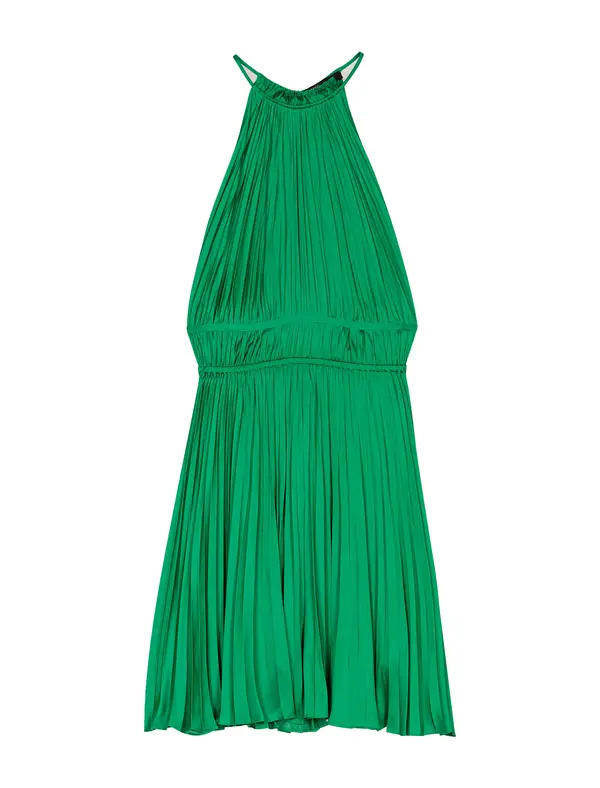 Pleated Halter Dress