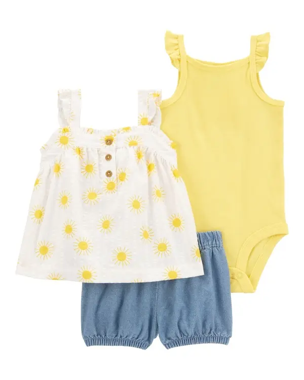 3-Piece Sunshine Little Short Set