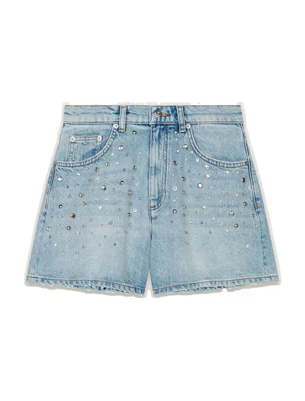 Studded Denim Shorts