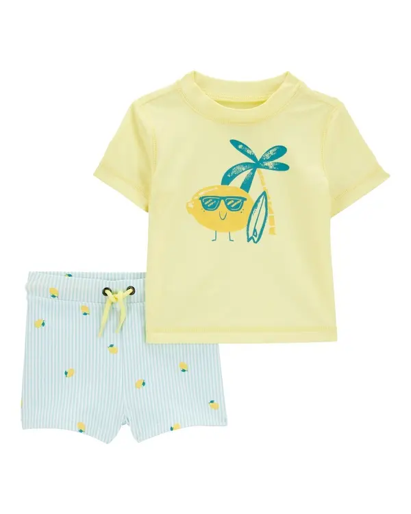2-Piece Rashguard & Swim Trunk Set