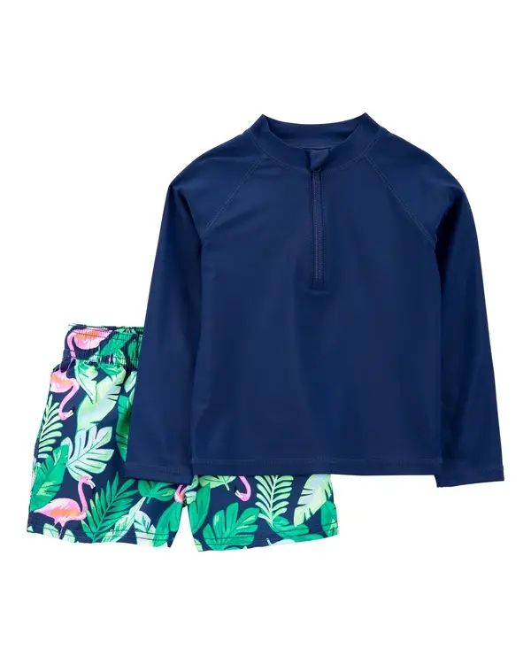 2-Piece Rashguard & Swim Trunk Set