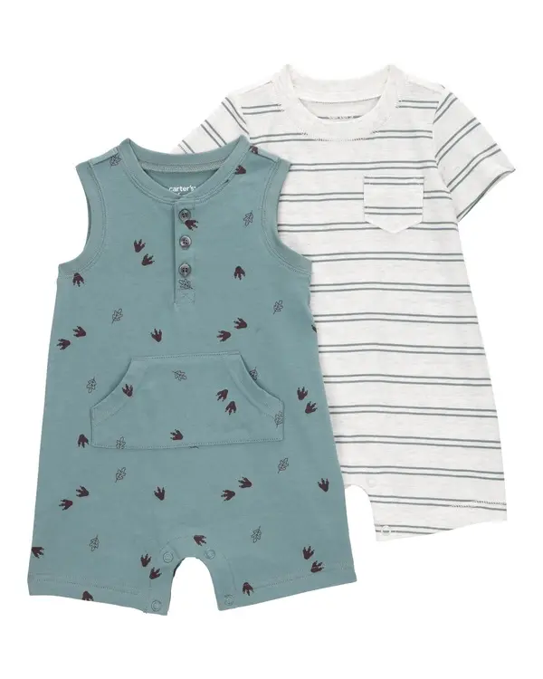2-Pack Striped Romper Set