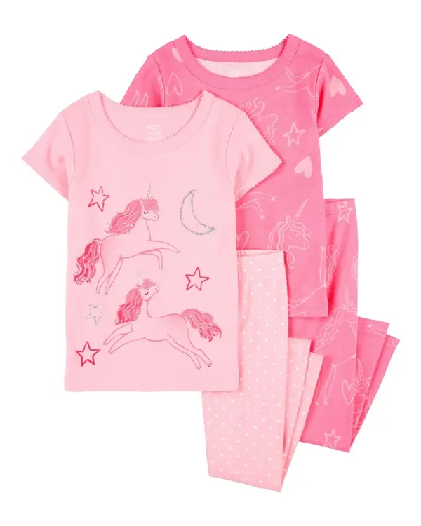 4-Piece Unicorn Cotton Pajamas