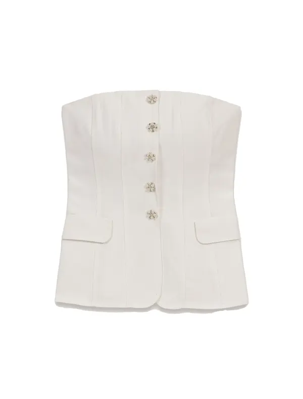 Crystal Buttons Sleevless Top