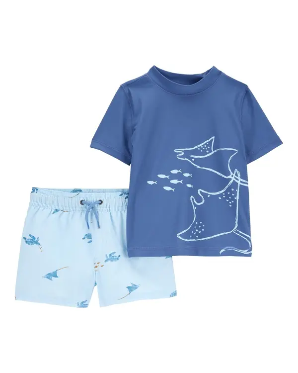 2-Piece Rashguard & Swim Trunk Set
