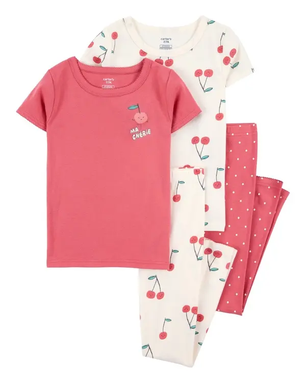 Carter's Kid 4-Piece Cherry Cotton Pajamas