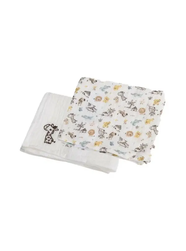 Safari Print Muslin Squares - 2 Pack