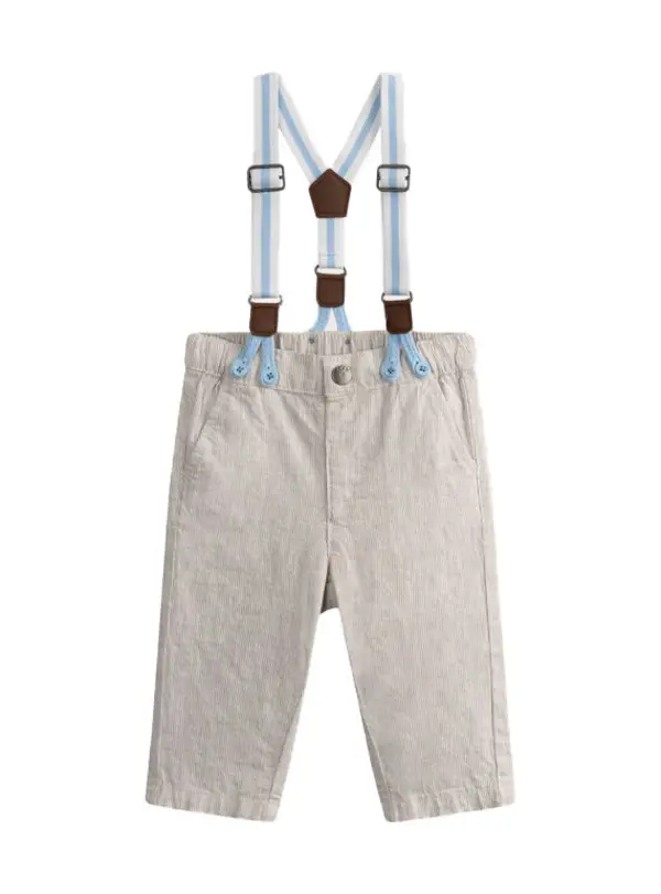 Stone Corduroy Trousers with Braces