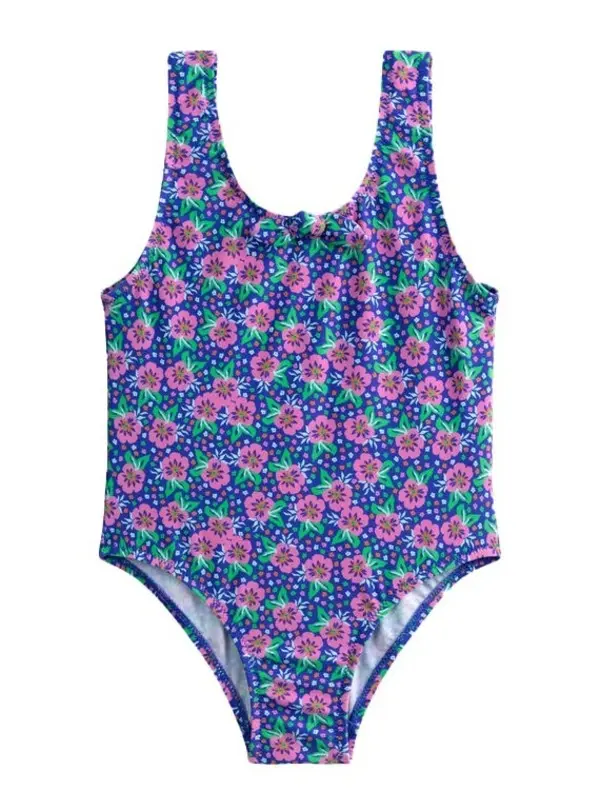 Floral print one-piece swimsuit