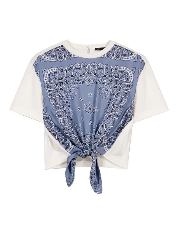 Tie-front T-shirt with Print