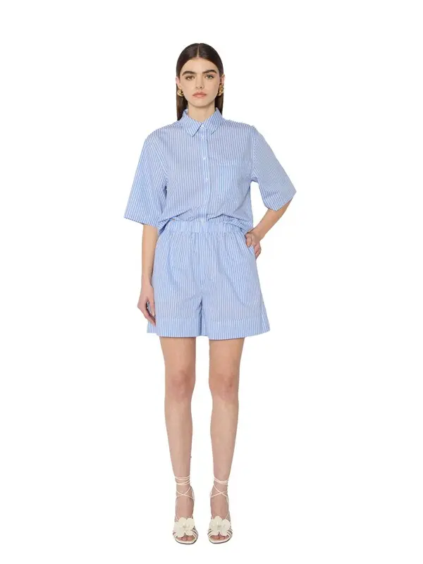 Poplin Shorts With Rhinestones