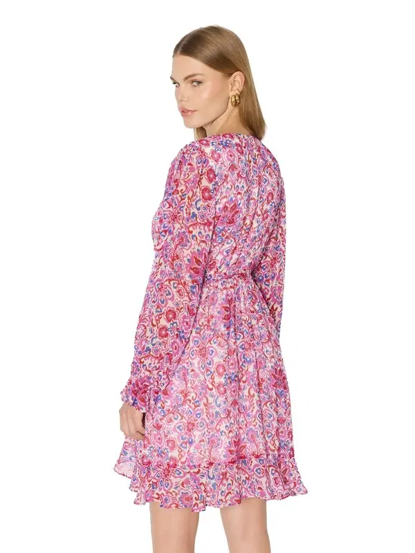 Waist-Tie Ruffle Dress