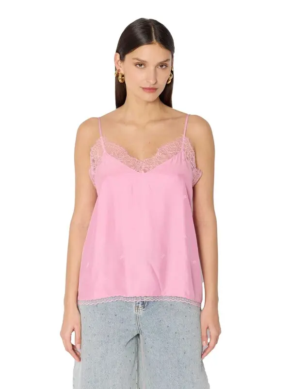 Lace-Trim Strapless Top