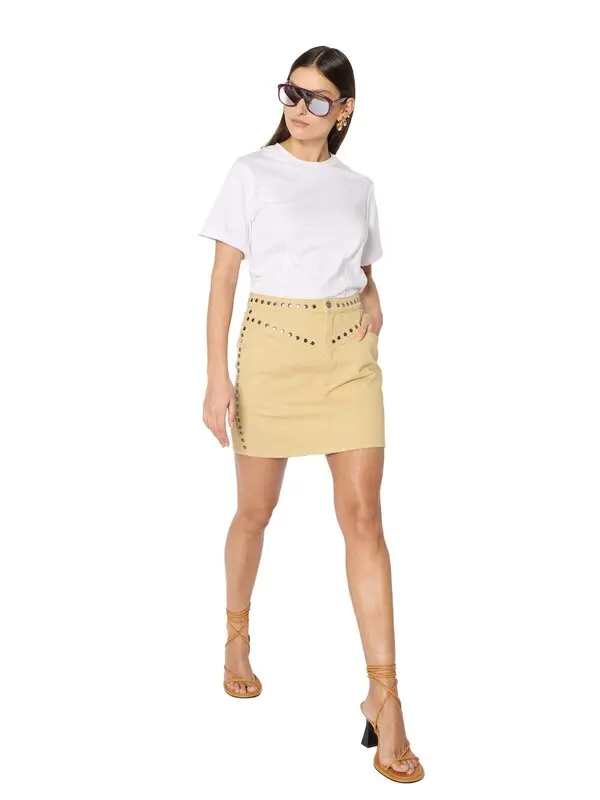 Studded Denim Mini Skirt