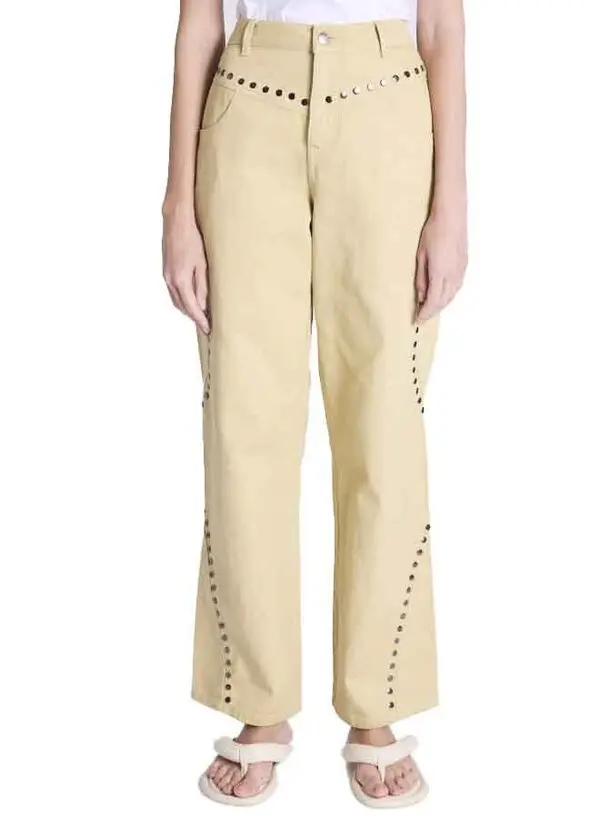 Loose-Fitting Leopard Print Jeans