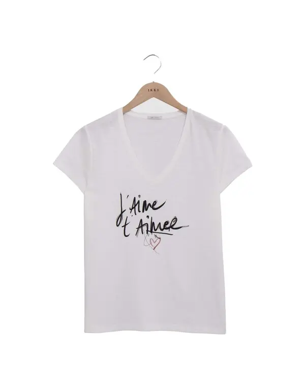 V-neck T-shirt with Message