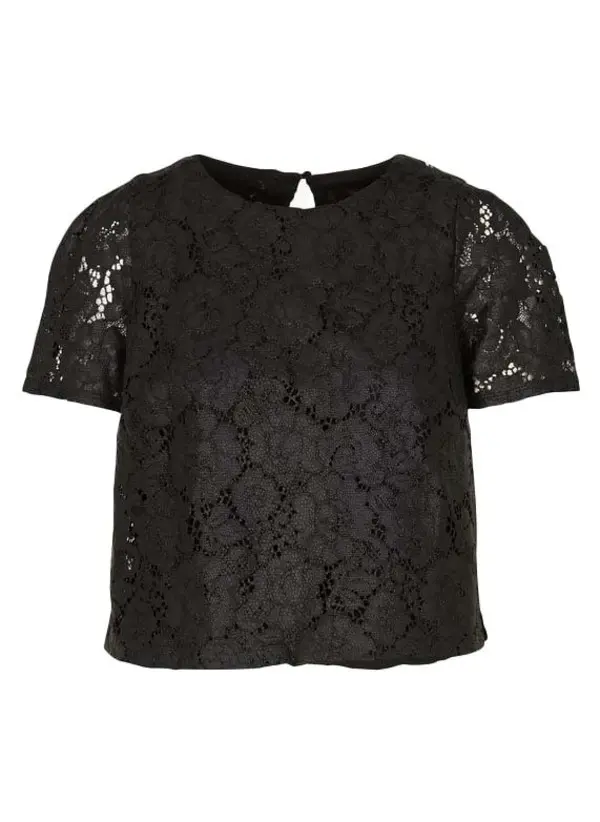 Coated Effect Lace Top