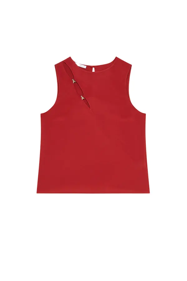 Shoulder Cutout Blouse